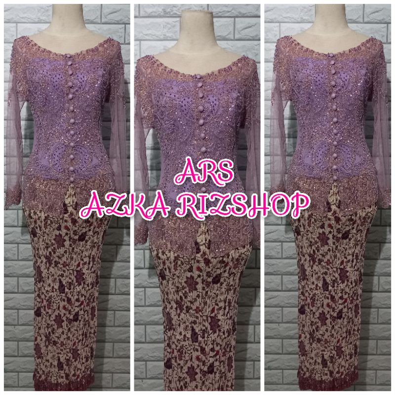 set kebaya pesta kebaya wisuda kerah sabrina kebaya modern + longtorso dan rok prisket