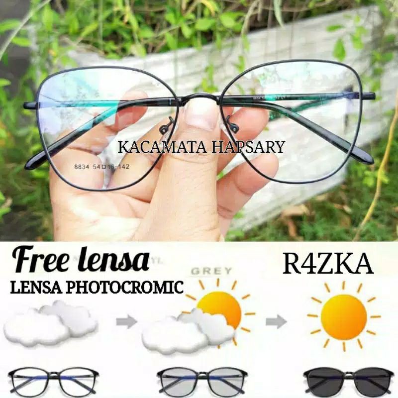 FRAME KACAMATA WANITA TERBARU 8834 | FREE LENSA PHOTOCROMIC | ANTI RADIASI | KACAMATA MINUS