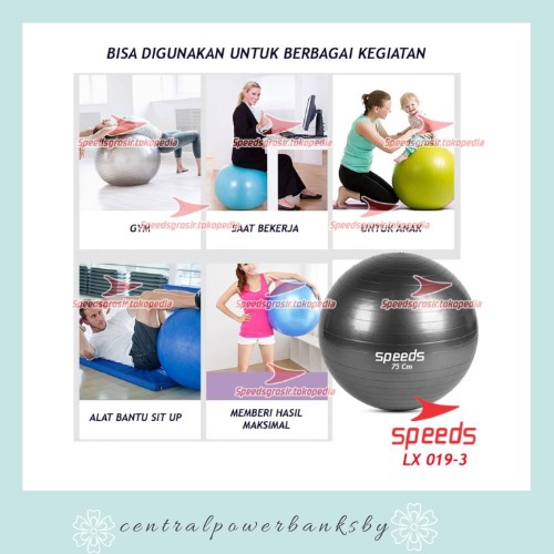 GYMBALL SPEEDS BOLA GYM / BOLA GYM / BOLA YOGA FITNESS ALAT OLAH RAGA+POMPA