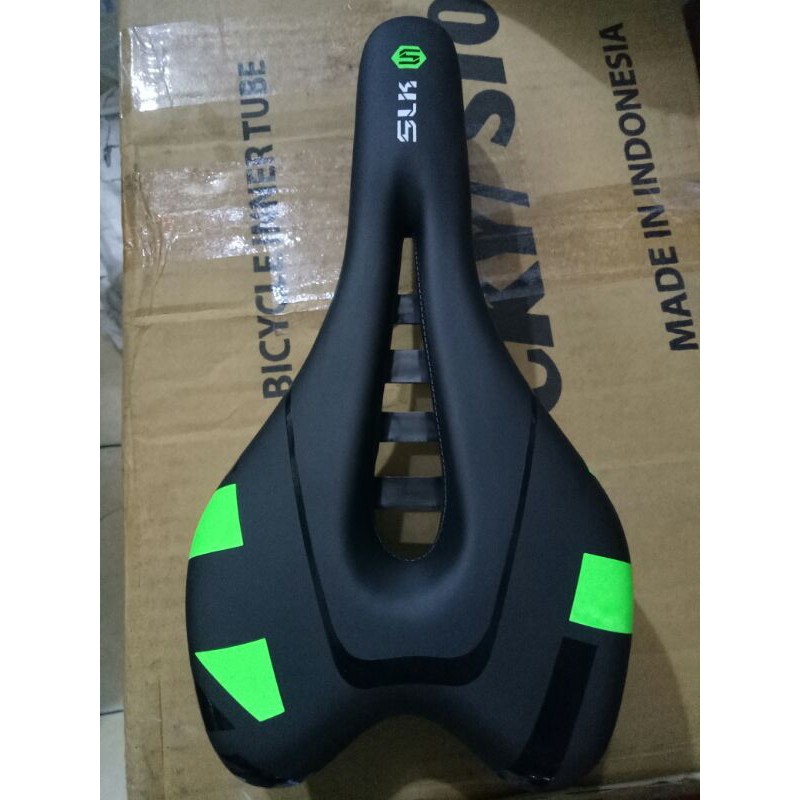sadel sepeda merk slk model road bahan busa empuk