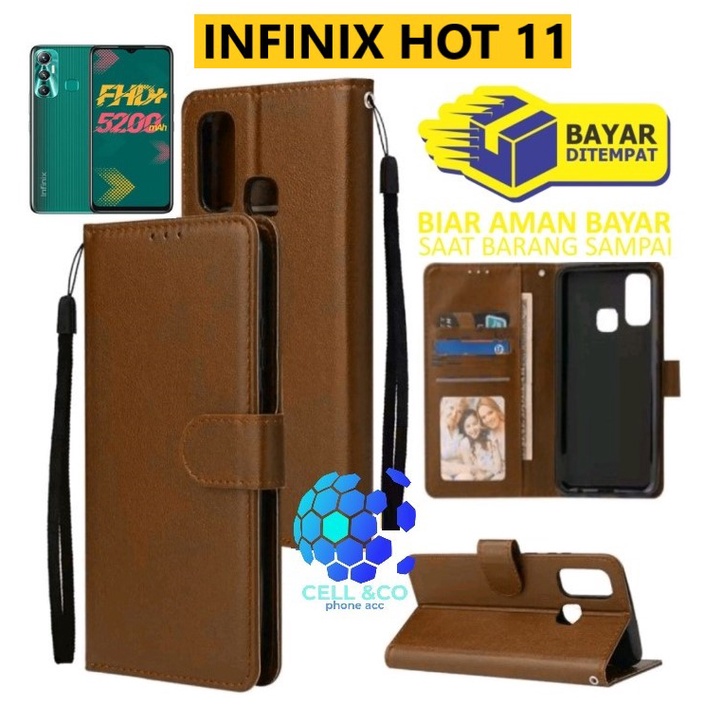 NEW INFINIX HOT 11 CASE Flip Wallet Flip case buka tutup kesing hp casing hp flip case leather Dompet INFINIX HOT 11