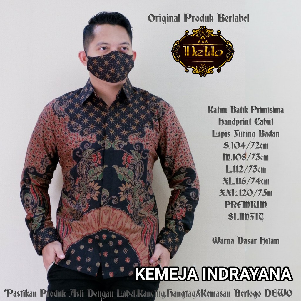 INDRAYANA Kemeja Batik Pria Lengan Panjang | Hem Batik Pria FULL FURING DeWo