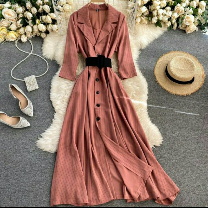 8091 Baju maxidress longdress Maxi dress gaun pesta dres Korea Korean style busui cewek import baju 