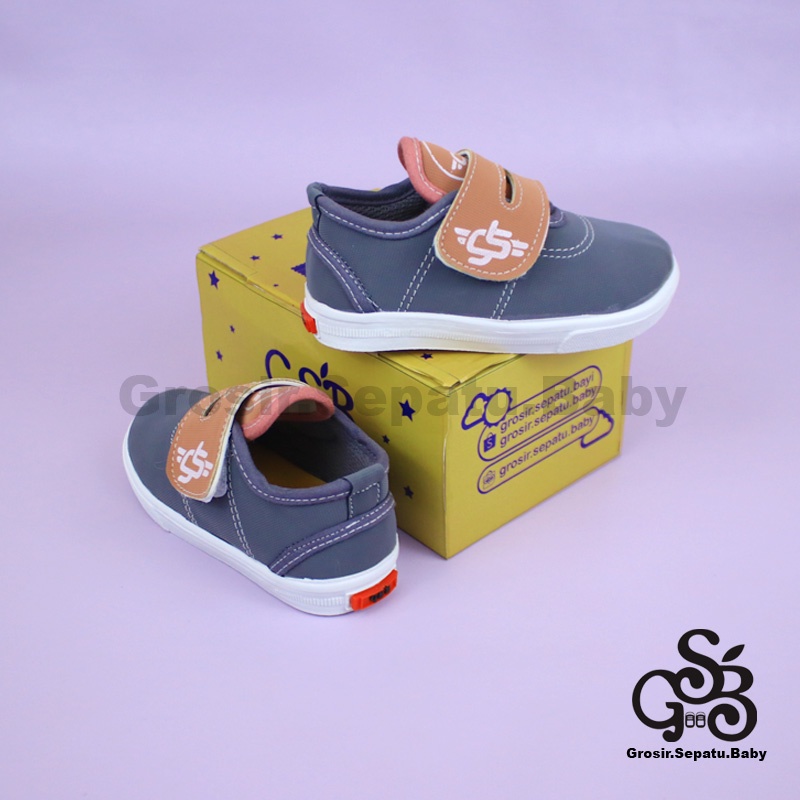 sepatu anak sneakers sepatu anak laki laki sepatu anak perempuan model casual ethan kids Abu polos ringan  fleksibel &amp; Anti Slip