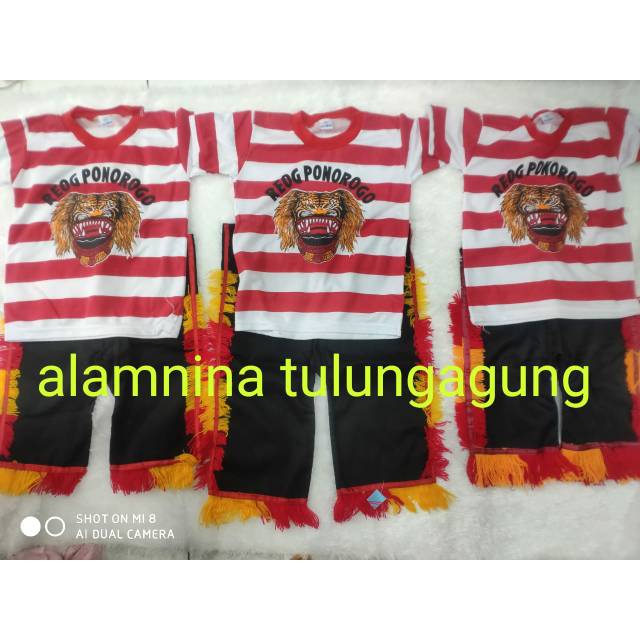 Setelan kaos reog ponorogo anak