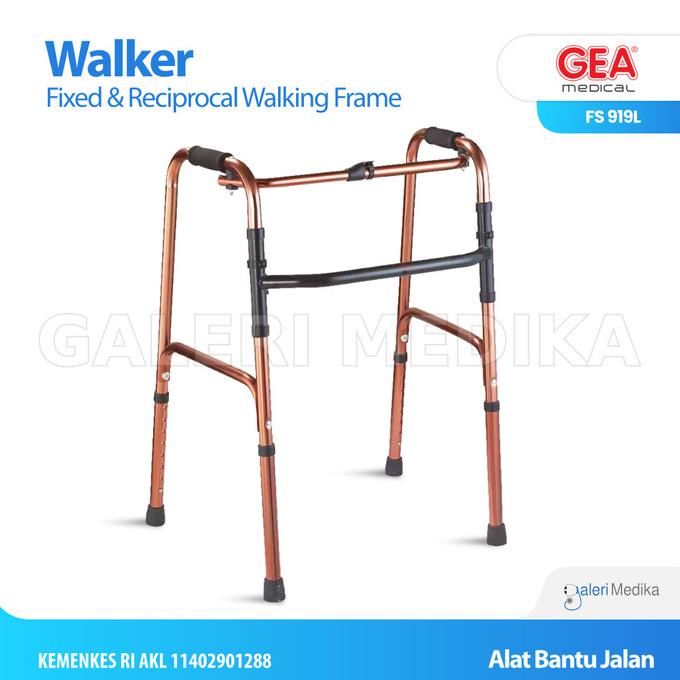 Walker Alat Bantu Jalan GEA FS919L / FS-919 L Gold Walking Aids GEA