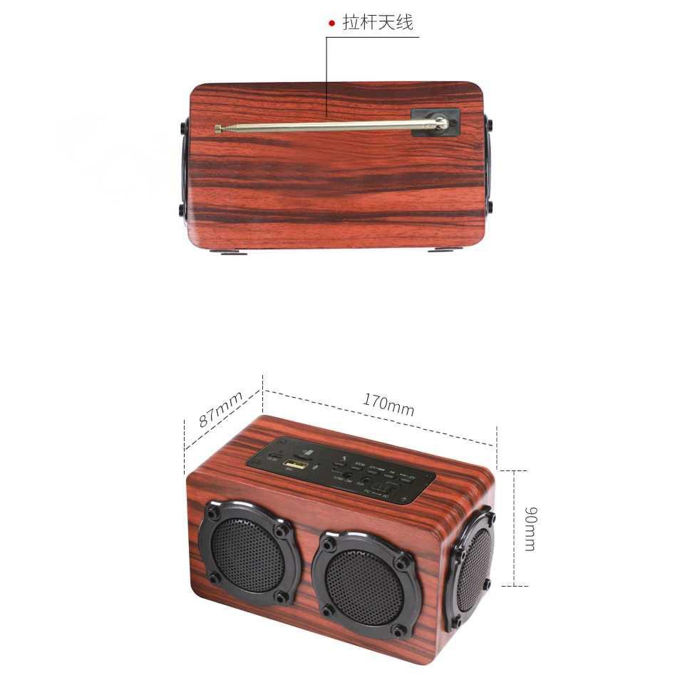 Kingneed Bluetooth Speaker FM Radio Wood Design - S409 ( Mughnii )