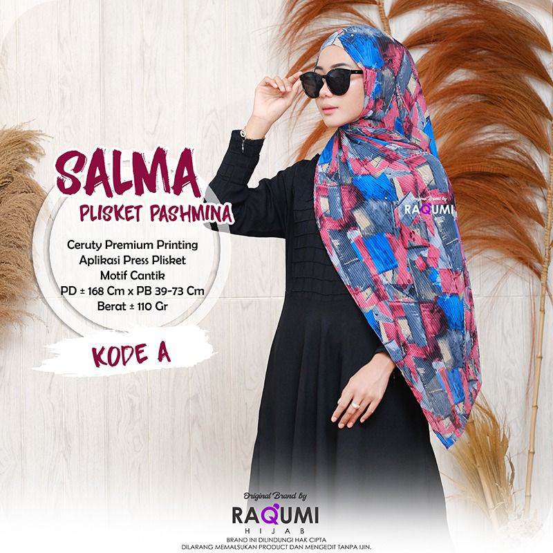 Salma Plisket Pashmina by Raqumi Hijab