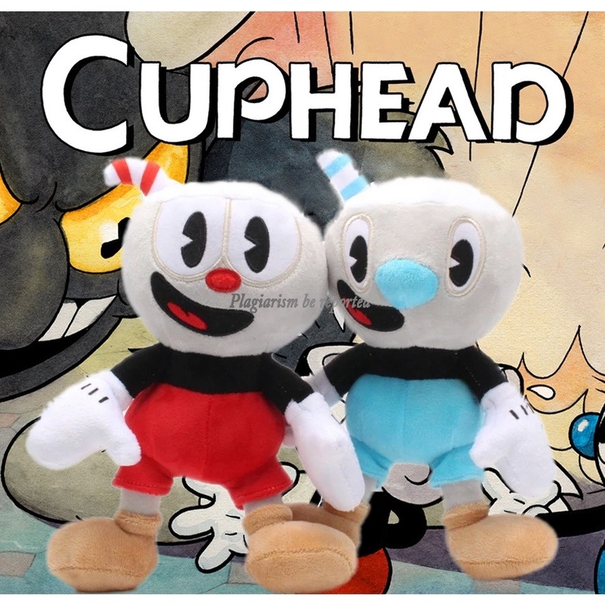 Mainan Boneka Stuffed Plush Mugman Ms. 23cm Boneka Chalice Bahan Plush Untuk Koleksi / Hadiah