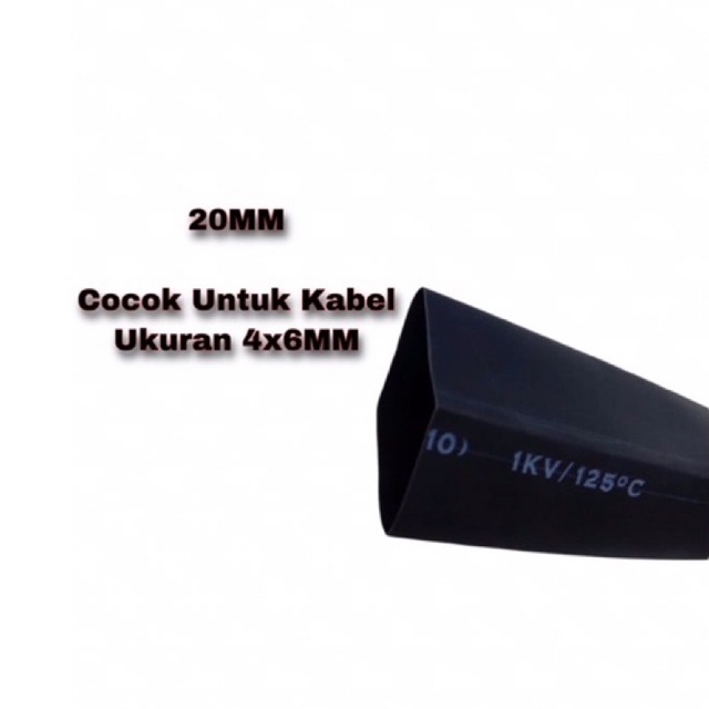 [HITAM] Heat Shrink Selongsong Bakar / Isolasi Bakar Tubings 20MM
