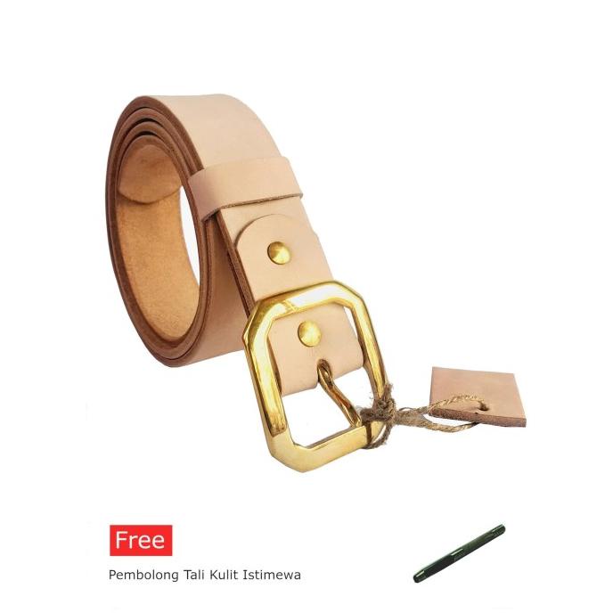 Ikat Pinggang Sabuk Kulit Nabati Vegtan Leather Belt Gesper Bv101