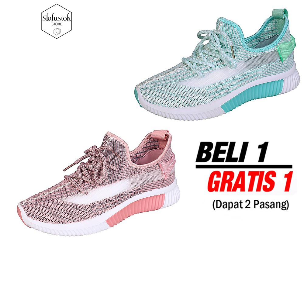 Dapat 2 Pasang (Buy 1 Get 1) Sepatu Sneakers Wanita Import  - Sneaker Wanita Kierra KR-92