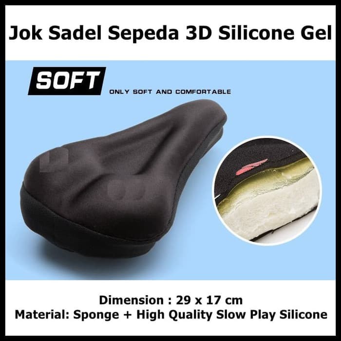 TaffSPORT Jok Sadel Sepeda 3D Silicone Gel TP ZT01 Black