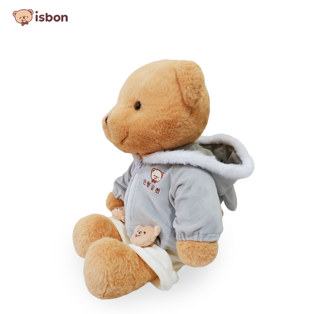 Boneka Beruang Bear Sit Li Bear With Hoodie Abu Abu Cocok Untuk Mainan Anak Non Alergi By Istana Boneka