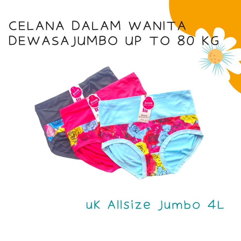 CD Celana Dalam Wanita Perempuan Dewasa 3L 4L Murah Bahan Adem Undies Kancut Celana Dalam Ibu Ibu