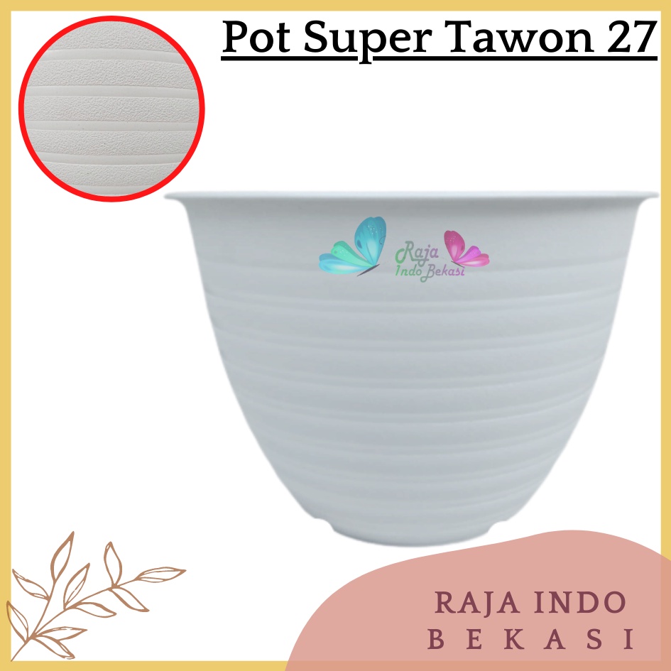 RAJA INDO BEKASI - Pot Bunga Motif Tawon Putih