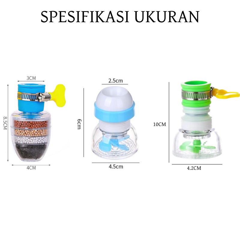 [EIKE] FILTER SARINGAN AIR KIPAS KINCIR PUTAR SAMBUNGAN KRAN FLEXIBLE / KEPALA KRAN 6 LAPIS / SAMBUNGAN KRAN AIR CLAMP  ANTI SPLASH