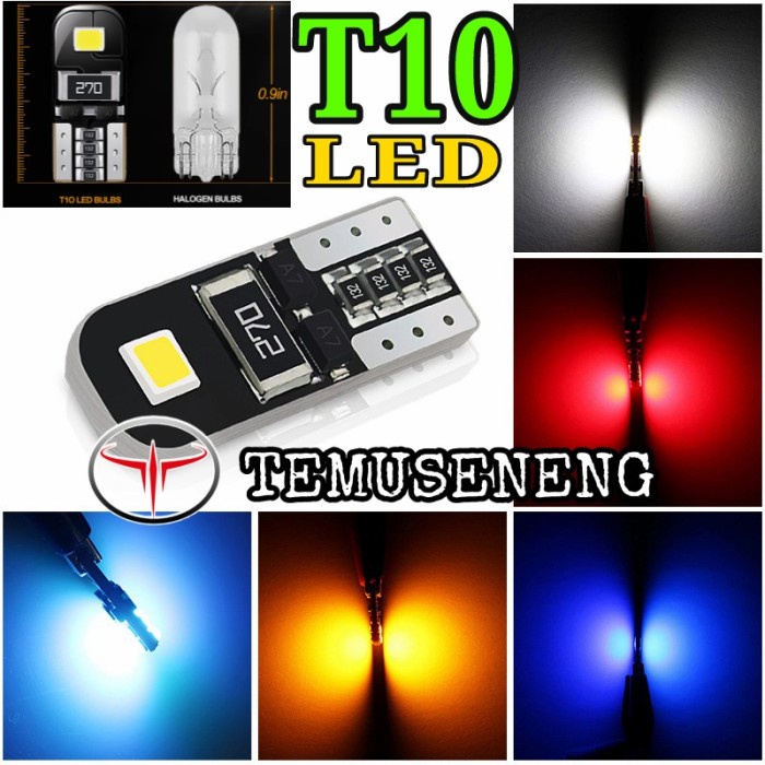 Lampu Led T10 Black W5W Canbus 2 Sisi Sen Plafon Plat Sein Spedo Mobil