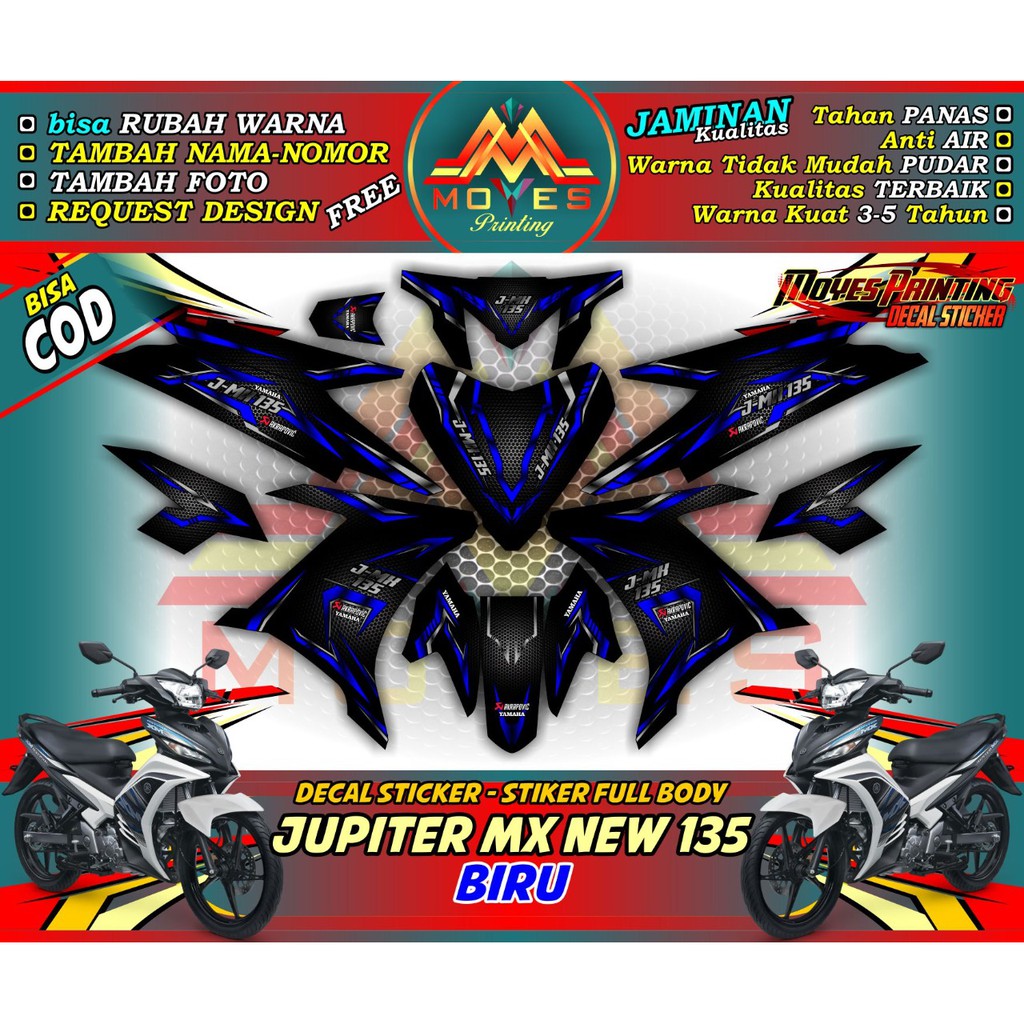 Decal Sticker Mx New 135 Matrixline Sticker Dekal Motor Jupiter Mx New 135