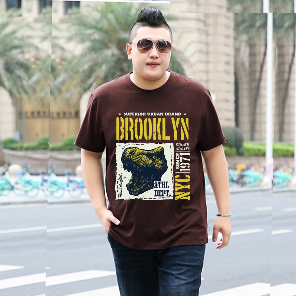 Baju Kaos Pria Jumbo Dinosurus Tshirt Bigsize XL XXL Distro DTF