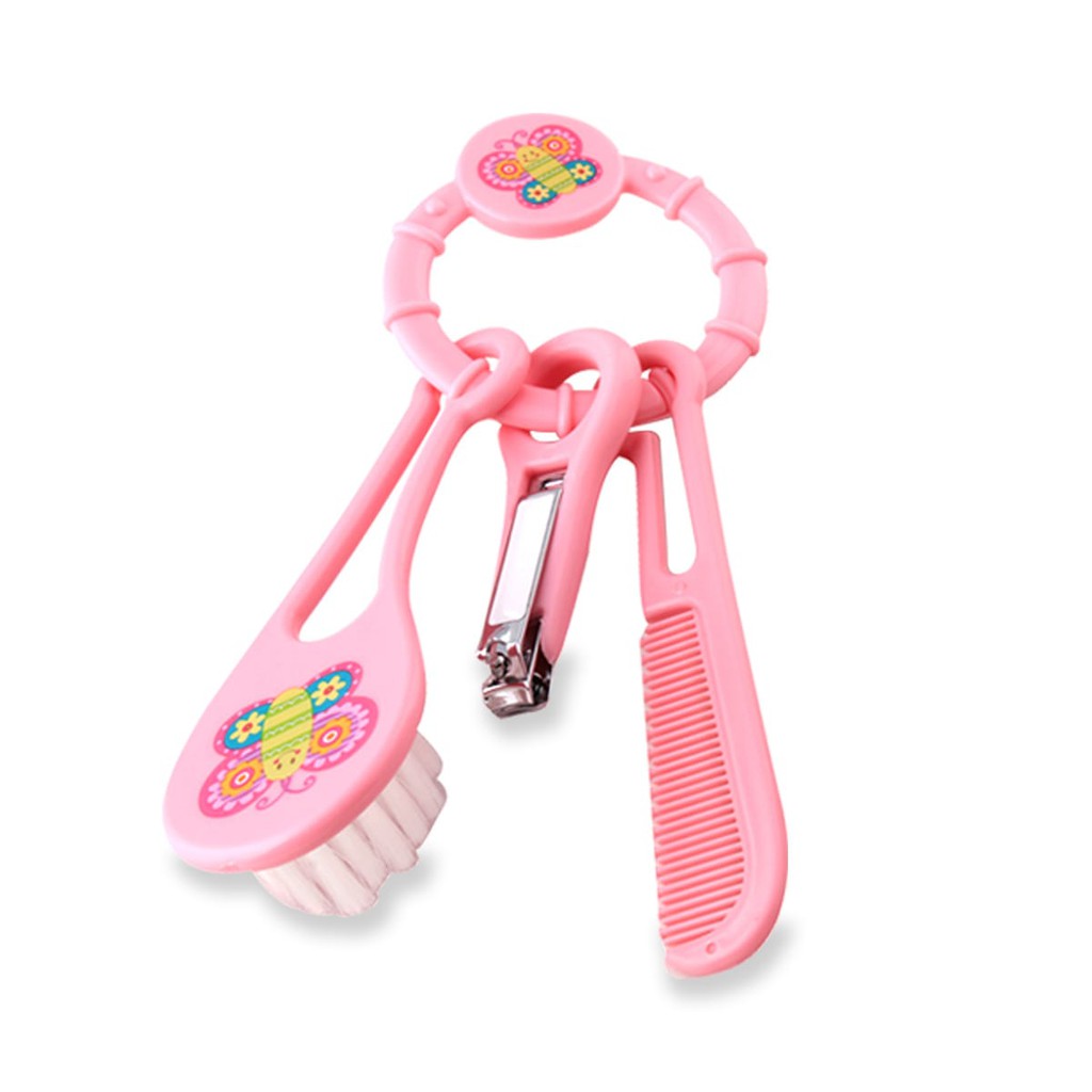 Lusty Bunny Manicure Set / Sisir Gunting Kuku Bayi 3in1-Butterfly Pink