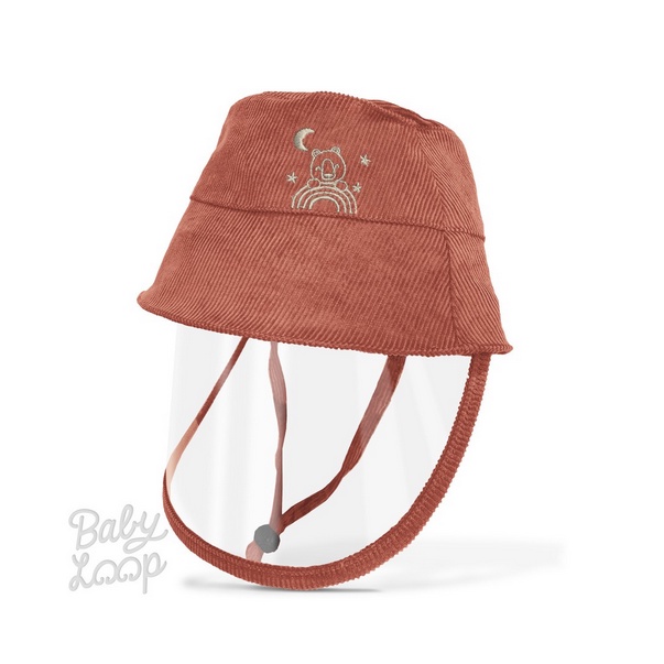 Bucket Hat + Shield Retro Collection - Topi Corona - Baby Loop Detachable Faceshield Topi Anak Kecil Bayi Babyloop