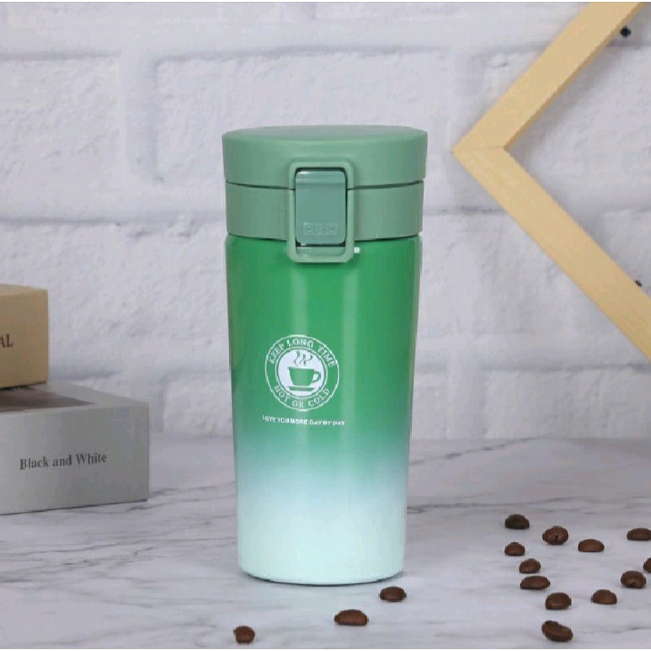 Termos Coffee Mug 380ml Warna Gradasi Tumbler Kecil Mini StainlesSteel Vakum - Botol minum Viral Design Terbaru Kekinian Berkualitas Thermos Kopi Teh Tahan Lama Untuk Penyimpanan Tahan Air Panas Dan Dingin