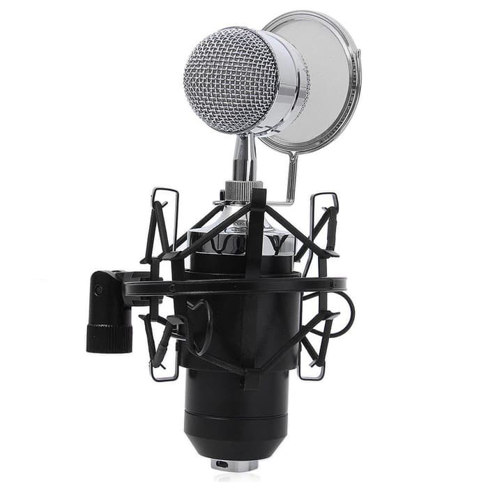 Gadgetku4u  Mic / Microphone / Mikrofon Condenser Mikrofon + Stand Holder BM-8000