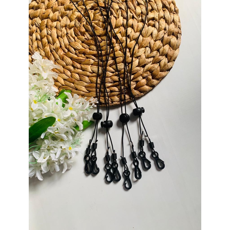 Strap / Kalung Konektor Masker by Habsani Polos Hitam