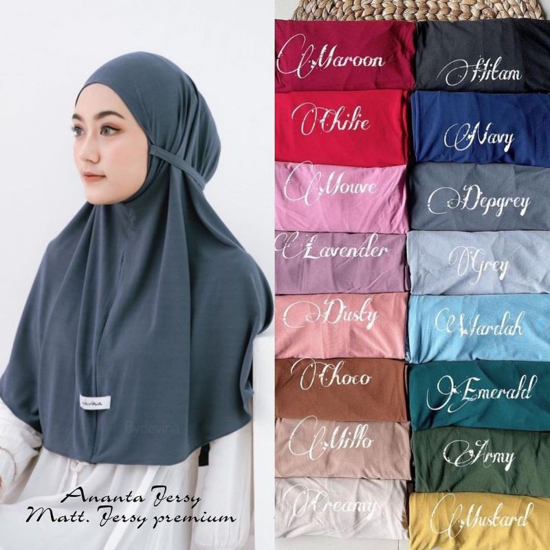 Bergo Tali Jersey / Bergo Ananta Jersey / Hijab Instan Jersey / Bergo Daily Jersey Tali / Hijab Inst
