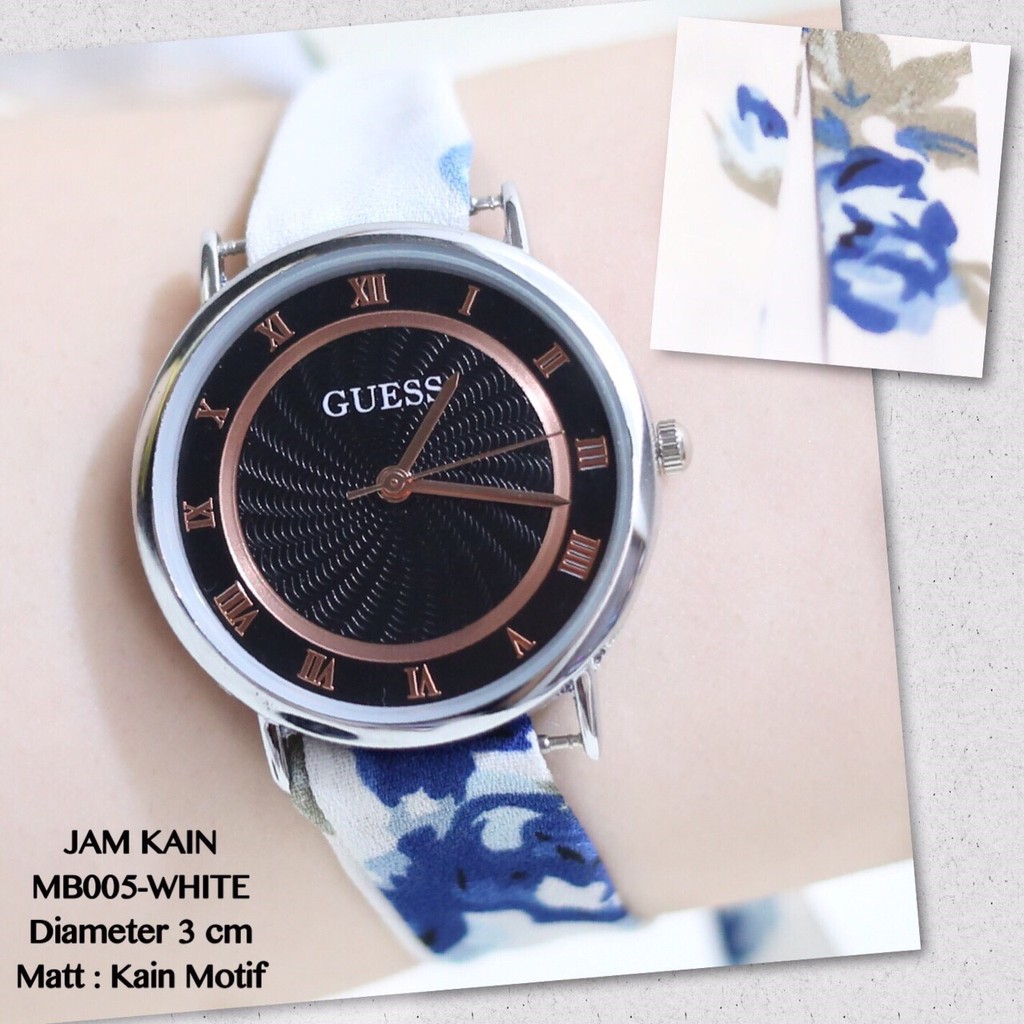 Jam tangan wanita GUESS kain pita terlaris murah MB001