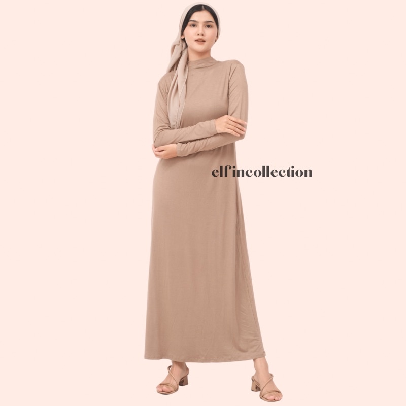 Manset Gamis Lengan Panjang Turtleneck | Inner Dress Longsleeve Turtleneck Kaos Rayon Premium | Inner Dress Bumil Maternity