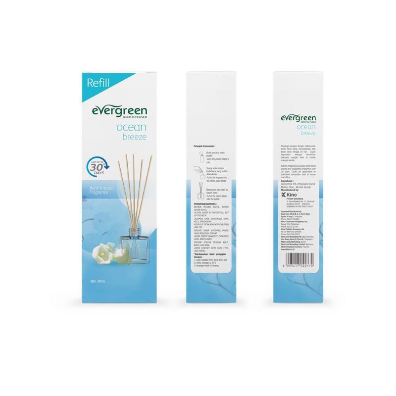 Evergreen Reed Diffuser pengharum ruangan Refill-Breeze