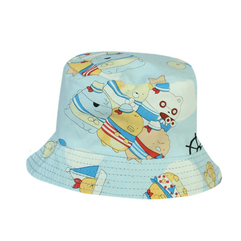 Topi Anak Visor Bucket Karakter | BUCKET HAT ANAK Murah | TOPI VISOR CORONA-Animal Sailor Blue