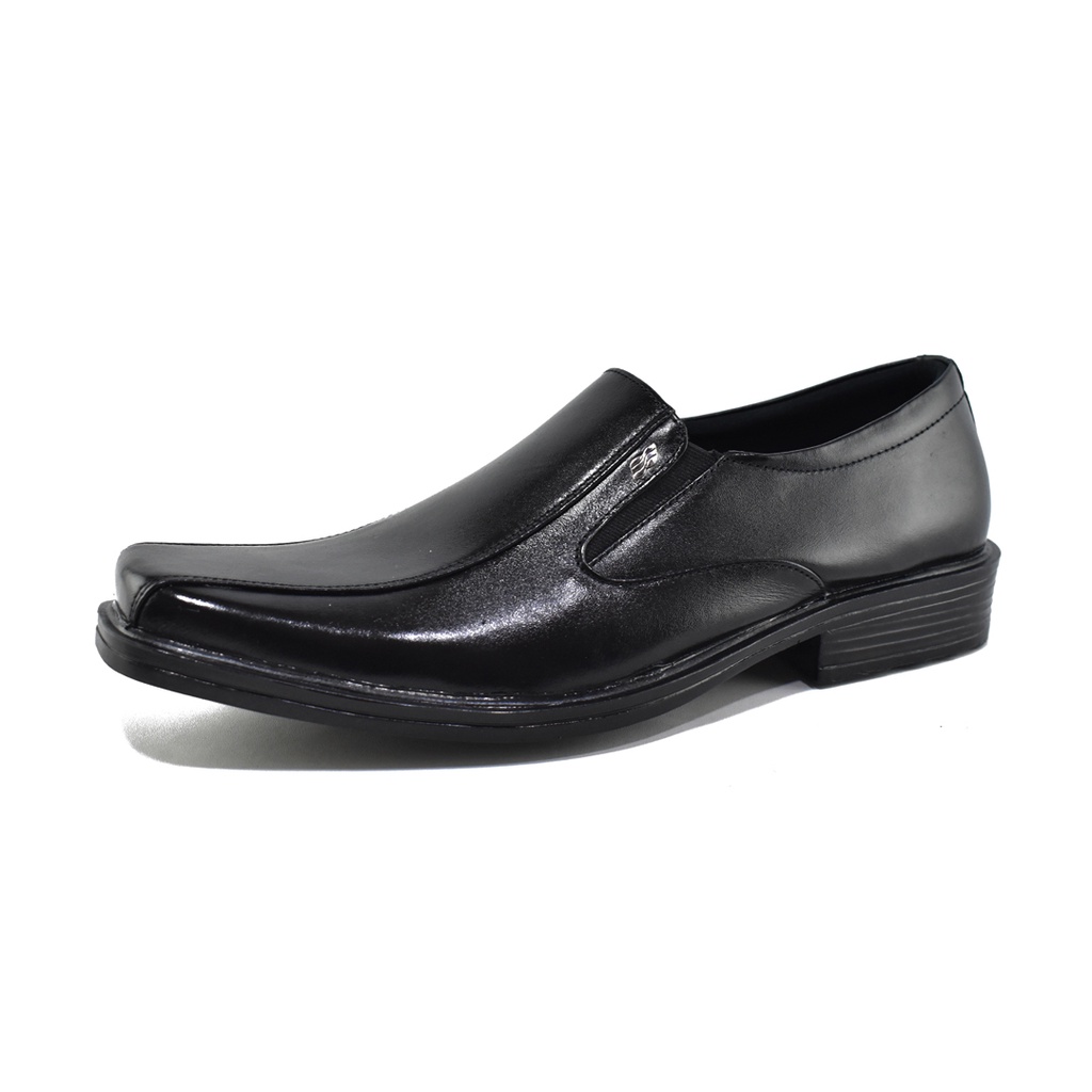 Sepatu Pria Pantofel Formal Sepatu Kerja Kulit Asli Berkualitas Model Slip On Grutty 017HT