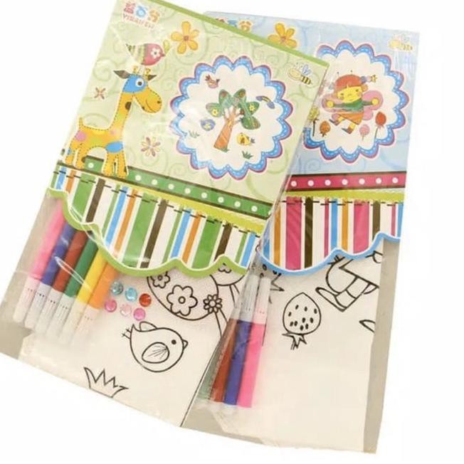

MAIN SALE Graffiti - Tas Mewarnai DIY Coloring Bag Tas Anak Unik FREE 6 Spidol 6 Manik Manik / Diamo