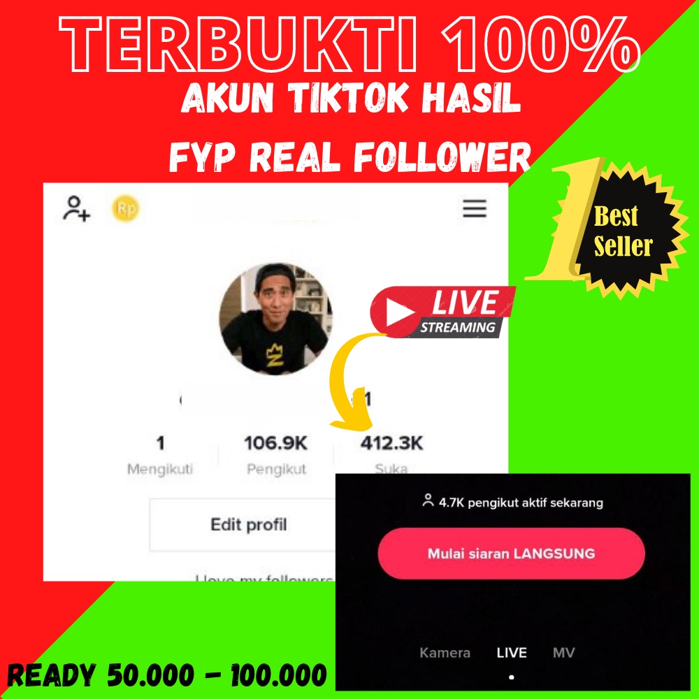 Akun Tiktok Shop Fyp Real Followers Aktif Indo