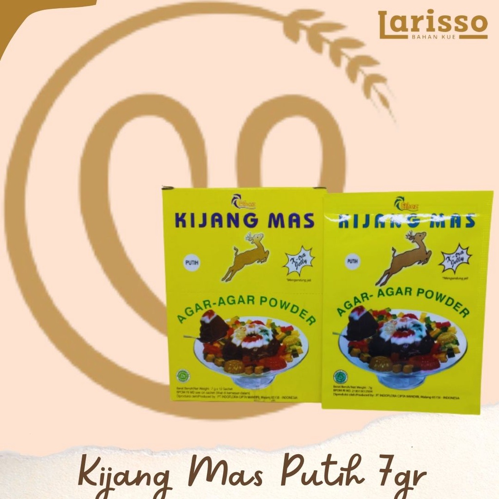 

KIJANG MAS AGAR AGAR POWDER XTRA JELLY PUTIH 7GR