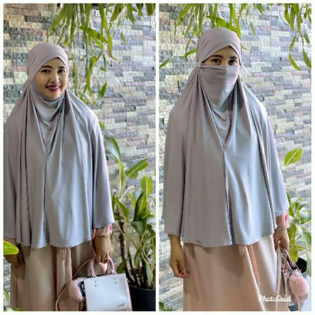 UN- HIJAB JILBAB KHIMAR KERUDUNG INSTAN JUMBO BERGO SYIRIA CADAR MENYATU JERSEY PREMIUM SYAR'I