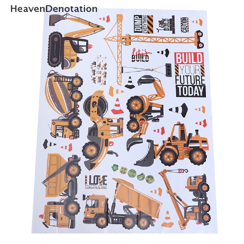 [HeavenDenotation] DIY Wall Sticker Transport Cars Truck Digger Kids Rooms Decor Boys Room Art Wall
