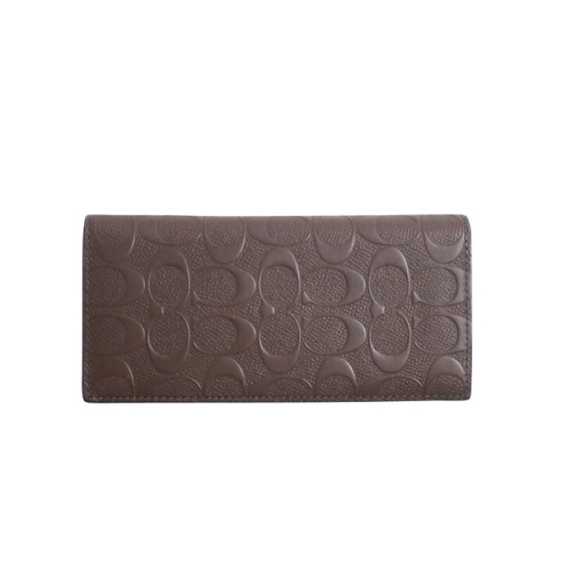 Coach Long Wallet Brown Embossed