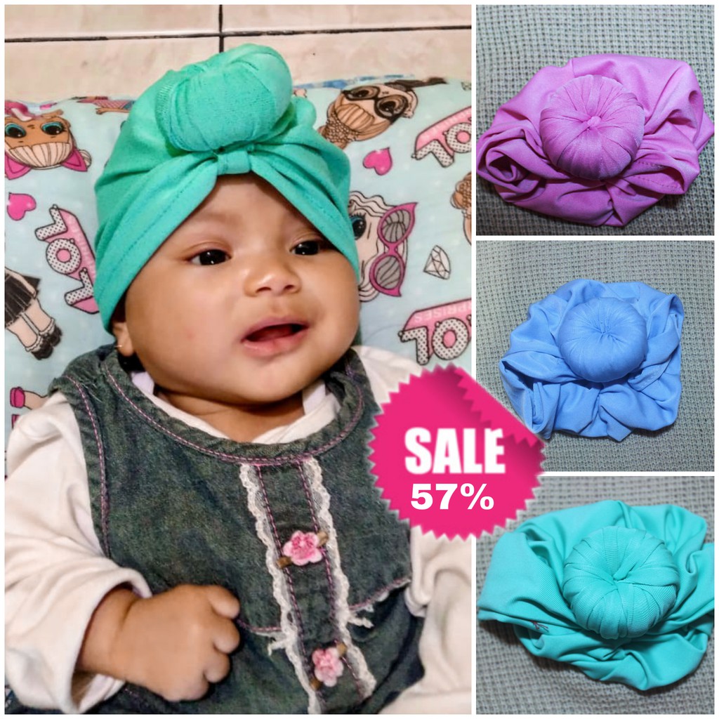 turban bayi perempuan donat turban bayi perempuan 0 3 tahun ciput anak lucu kerudung bayi murah