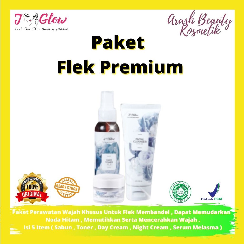 Jglow Skincare Paket Flek Premium Original Cream Pemutih Pria Perawatan Wajah Whitening Glowing Bpom
