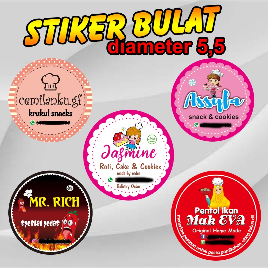

Stiker Label bulat ukuran 5,5 cm