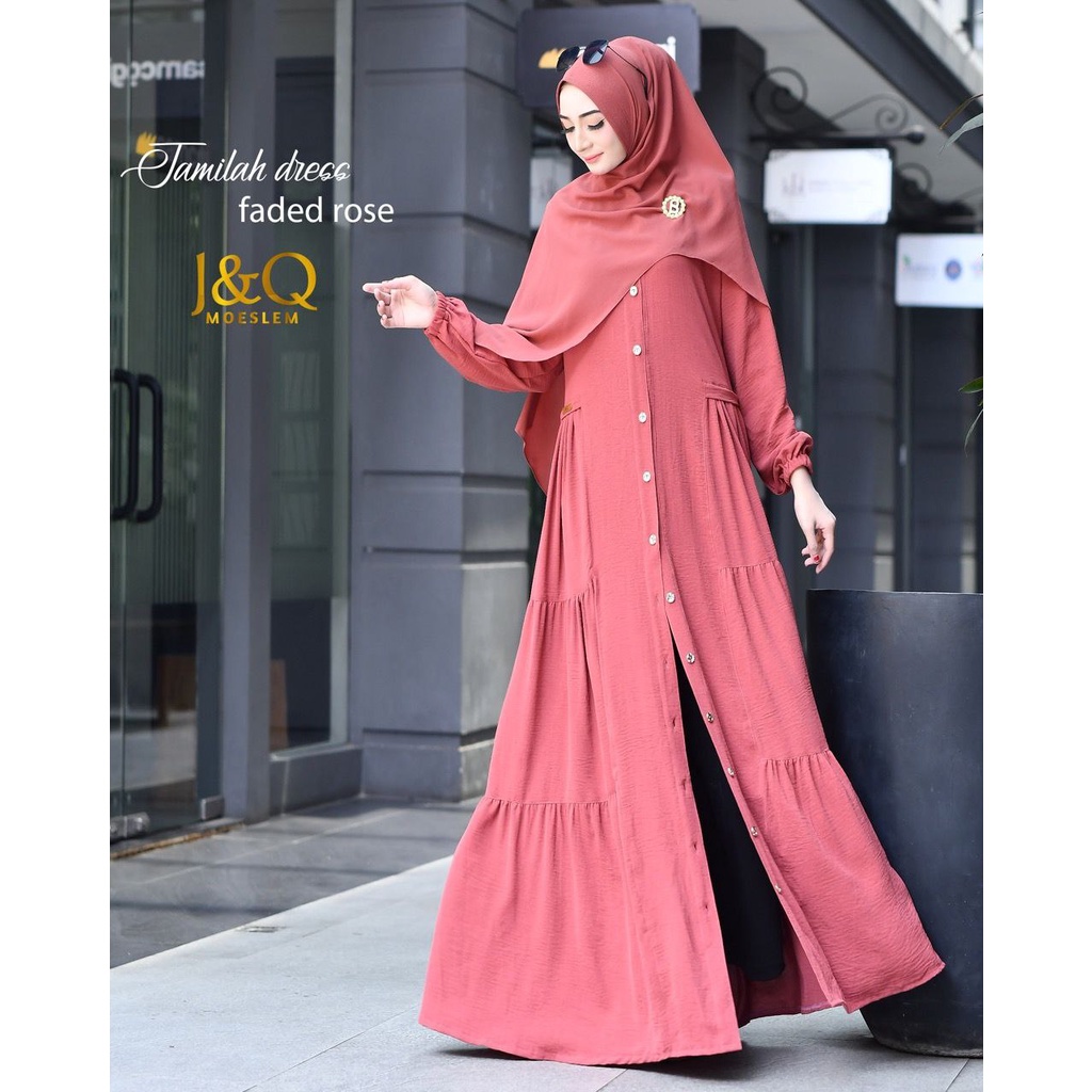 TERBARU DRESS SET PASHMINA INSTAN | DRESS JAMILAH BY J&Q MOESLEM