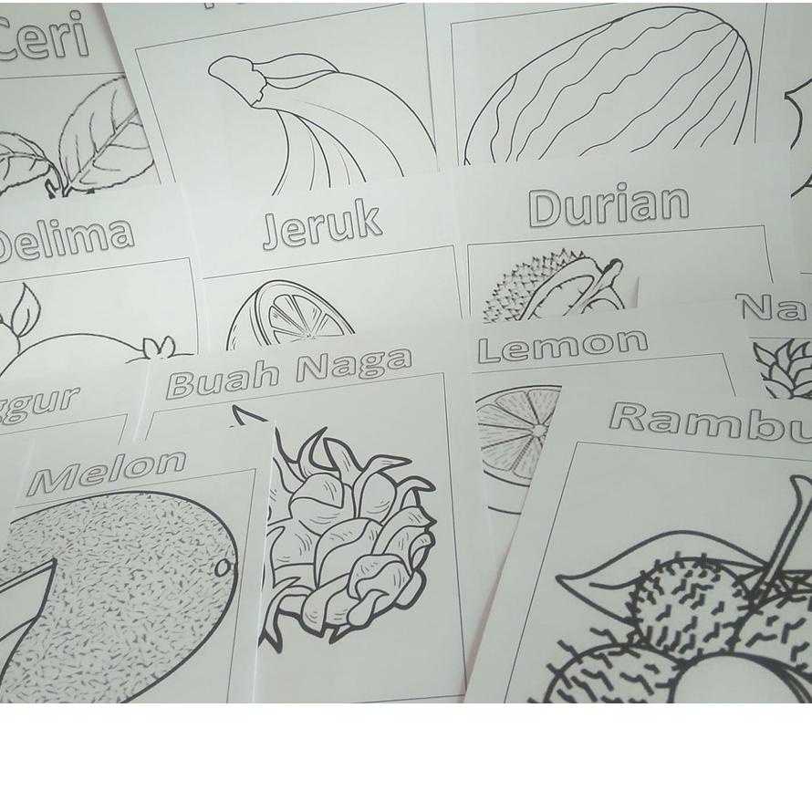 

❣[➡️]PAKET Mewarnai Campur Hewan dan Buah isi 46 lembar