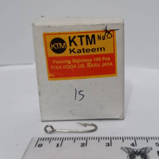 KAIL KTM SIZE 15 TYPE.2335 QTY.100PC STAINLESS STEEL HOOK KAIL PANCING