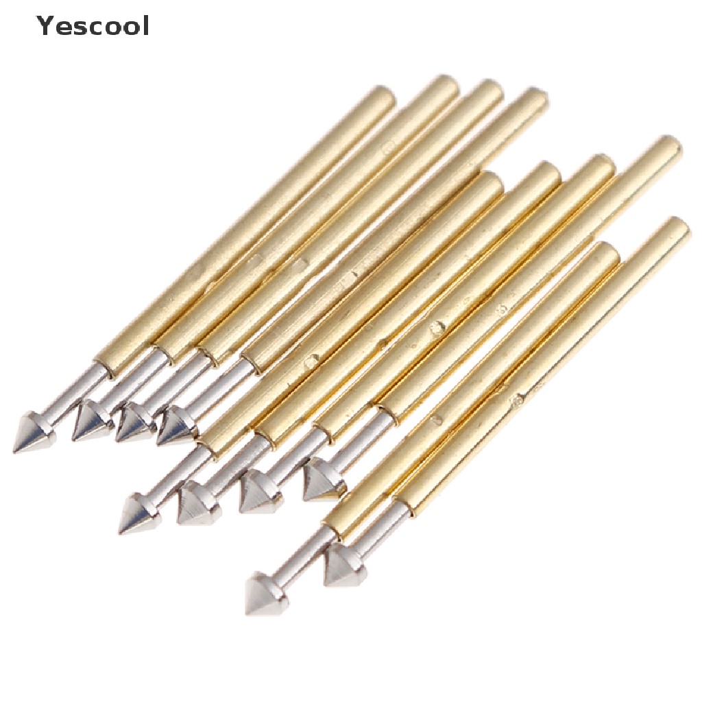 Yescool 100Pcs P75-E2 / E3 spring test probe pogo pin 1.3 / 1.5mm Kepala Kerucut 1.0mm