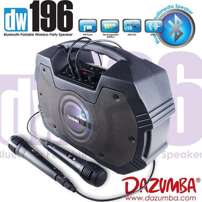 Speaker Bluetooth Karaoke Portable 2 MIC Radio Dazumba DW196