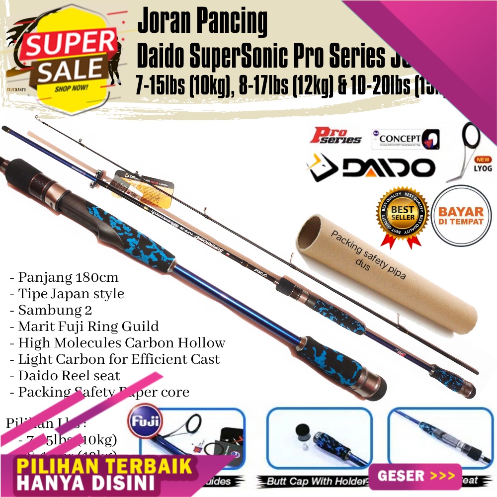 *Promo Murah* Joran Pancing Daido Supersonic Pro Series JS 180cm (7-15lbs, 8-17lbs-10-20lbs) Ring Fu